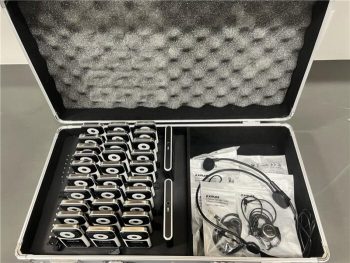 Interpretation Equipment Photo of a metal case with interpretation equipment inside.