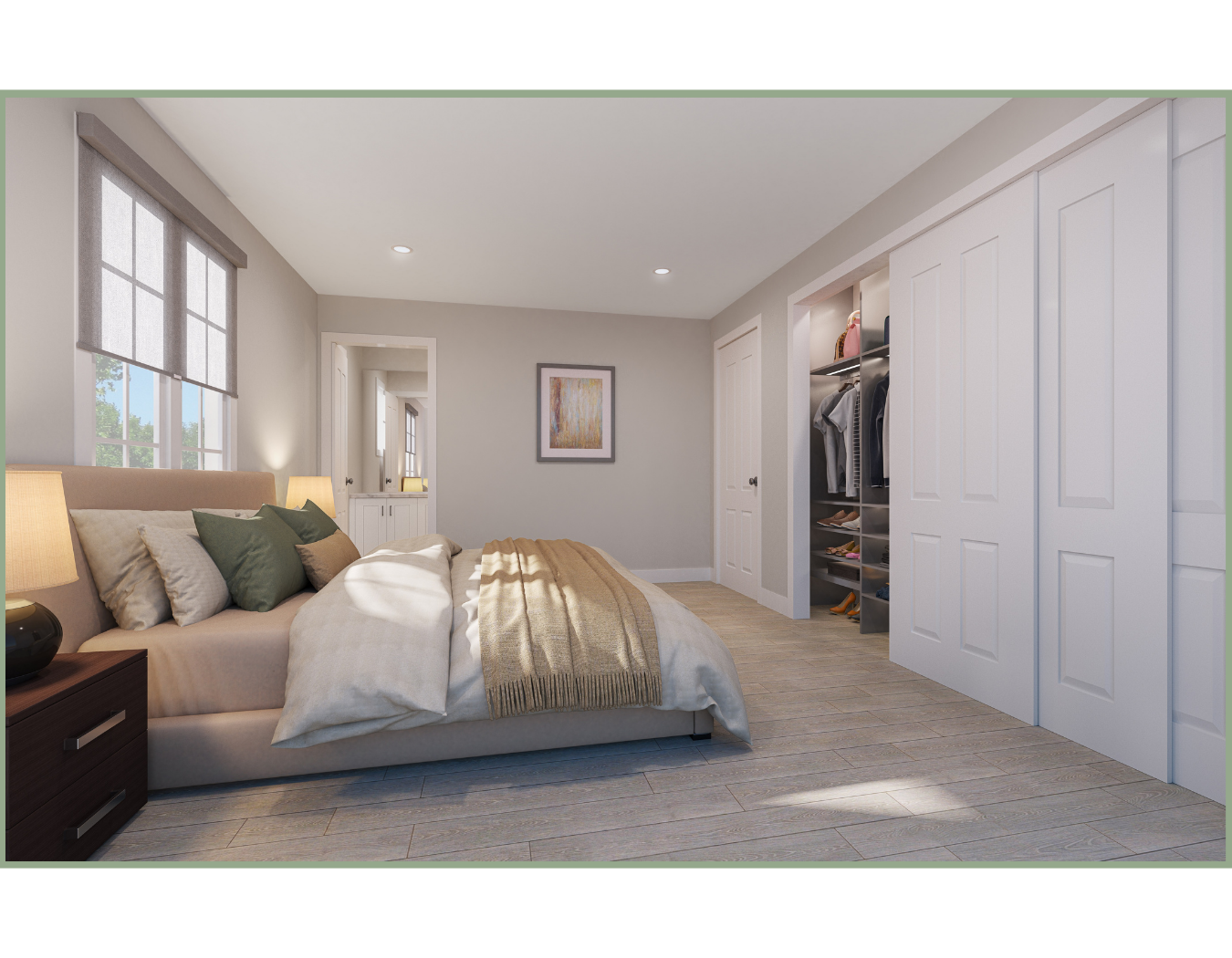 Skylight Rendering - Bedroom & Bath Illustration mock-up of bedroom
