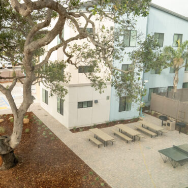 Cleaver & Clark Commons Exterior_010826 (11) Photo of Cleaver & Clark Commons Courtyard from above.