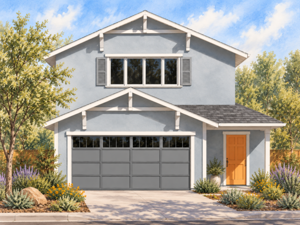 Alzados de dos plantas, Esquema 2 Renderings of a house for Greenfield development.